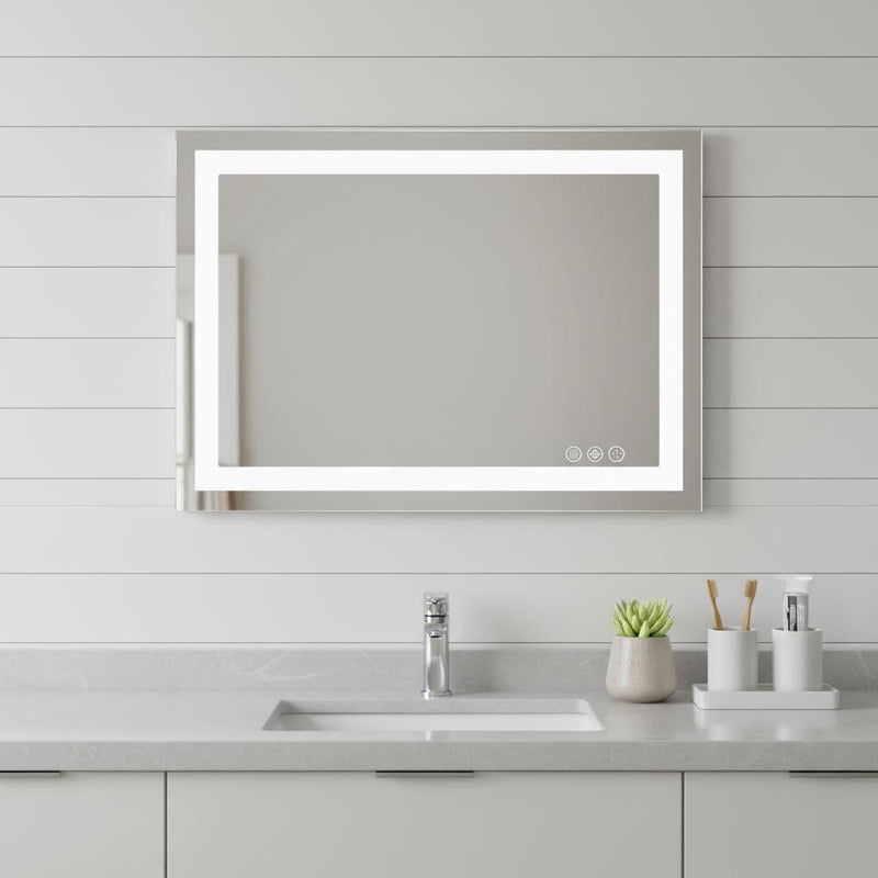 24" Lighted Frameless Bathroom Vanity Mirror - Clear