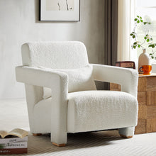 Load image into Gallery viewer, Sleek Right Angle Armrests, Ergonomic Lumbar Support, Square Wooden Block Legs, Inclined Seat For Comfort, Artistic Statement Piece For Living Room, Bedroom And Study
