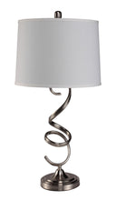 Load image into Gallery viewer, Metal Bedside Table Lamp With White Empire Shade - Silver

