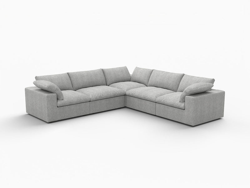 Blend Modular L Shaped Five Piece Corner Sectional - Light Gray