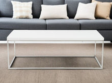 Load image into Gallery viewer, 47" Metal Coffee Table - White And Silver

