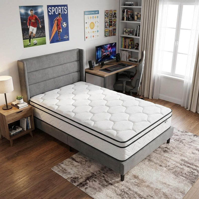 Gel Memory Foam Medium Chevron Hybrid Mattress (751384) - Twin