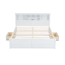 Load image into Gallery viewer, Platform Bed With Multi Storage Headboard, USB And Drawers
