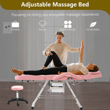 Load image into Gallery viewer, Massage Salon Tattoo Chair With Two Trays Esthetician Bed With Hydraulic Stool, Multi-Purpose 3-Section Facial Bed Table, Adjustable Beauty Barber Spa Beauty Equipment
