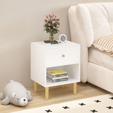 Load image into Gallery viewer, Nightstand With 1 Drawer And 1 Shelf - White
