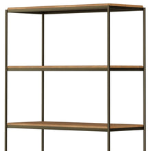 Load image into Gallery viewer, Four Tier Bookcase With Two Doors - Antiqued Brass / Light Brown
