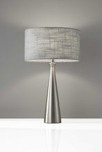 Load image into Gallery viewer, Metal Finish Tapered Basectable Lamp - Brushed Steel
