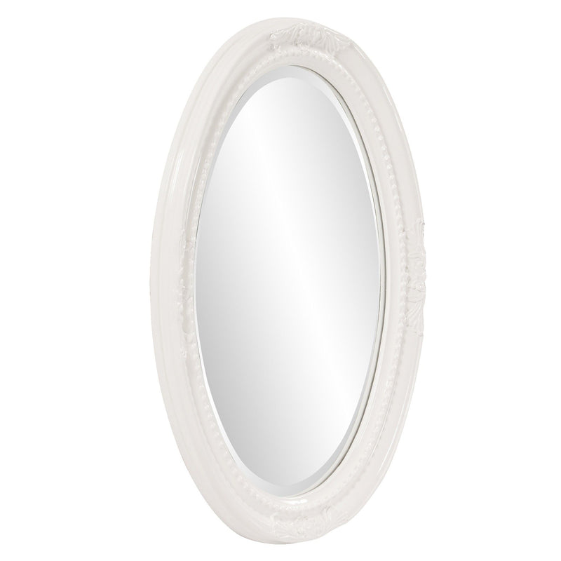Oval Mirror In A Glossy Frame - White
