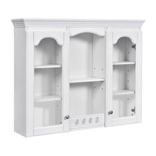 Load image into Gallery viewer, Wall-Mounted Medicine Cabinet With 2 Glass Doors, Adjustable Shelves - White
