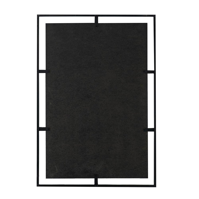32" Iron Framed Antiqued Glass Accent Mirror - Black
