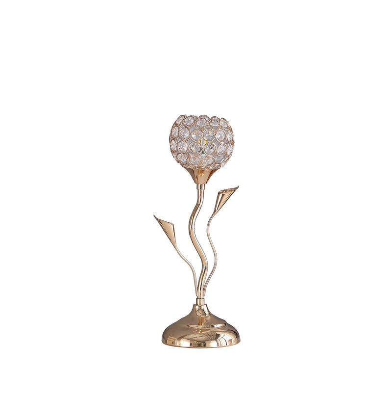 Bedside Table Lamp With Clear Novelty Shade - Gold