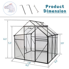 Load image into Gallery viewer, Polycarbonate house Raised Base And Anchor Aluminum Heavy Duty Walk-In houses For Outdoor Backyard In All Season
