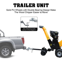 Load image into Gallery viewer, 6'' 420Cc 15Hp Pull Start Gas Powered 4 - Wheels Chipper Shredder Mulcher With Towbar / Stop Bar - Yellow
