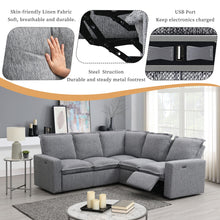 Load image into Gallery viewer, Power Recline Sectional - Gray
