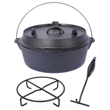 Load image into Gallery viewer, Pre-Seasoned Cast Dutch Oven With Skillet Lid And Pot Rack
