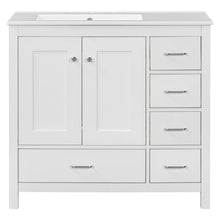 Load image into Gallery viewer, Bathroom Vanity With Ceramic Sink Combo, Abundant Storage Cabinet 2 Soft Close Doors And 5 Drawers
