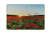 Load image into Gallery viewer, Silent Poppies Floral Wall Clock - Red / Gold / Red
