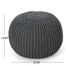 Load image into Gallery viewer, Bordeaux - Knitted Round Pouf, Versatile Ottoman And Floor Cushion
