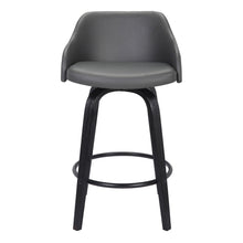Load image into Gallery viewer, 26" Iron Swivel Low Back Counter Height Bar Chair - Gray And Black
