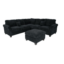 Load image into Gallery viewer, Modern Sectional Set With Corner Wedge, Loveseat, Ottoman &amp; 2 Pillows
