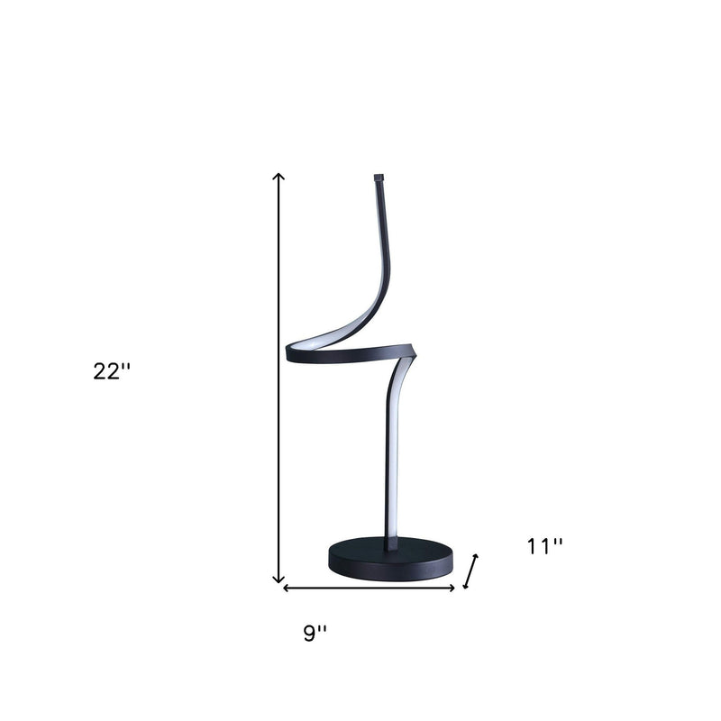 22" Bedside LED Table Lamp - Black