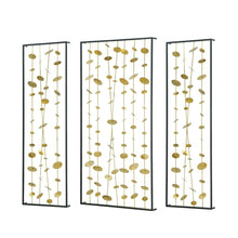 Load image into Gallery viewer, Metal Decorative Wall Art With Frame, Wall Decor For Living Room (Set of 3) - Gold
