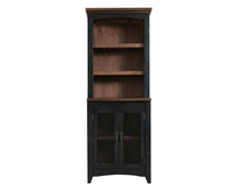 Load image into Gallery viewer, 72" Distressed Wood Dining Hutch With Two Doors - Black And Natural
