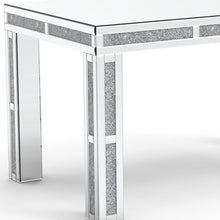 Load image into Gallery viewer, 31" Mirrored Glass And Faux Crystal Dining Table - Silver
