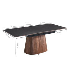 Load image into Gallery viewer, Extendable Dining Table With Cone Base And 6 Dining Chairs - Brown / Black
