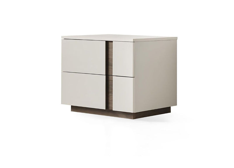 Wood Two Drawer Nightstand (719557) - Light Gray