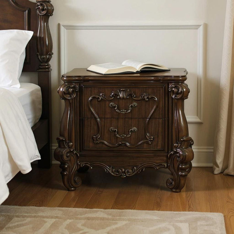 31" Two Drawers Nightstand - Brown