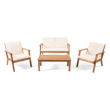 Load image into Gallery viewer, Avacyn - Outdoor Acacia Wood 4 Seater Chat Set With Cushions
