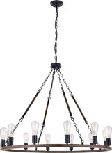 Load image into Gallery viewer, Candle Style Twelve Light Metal Dimmable Chandelier - Brown / Black
