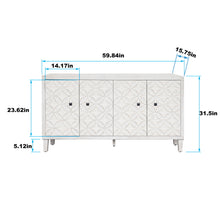 Load image into Gallery viewer, Accent Cabinet 4 Door Wooden Cabinet Sideboard Buffet Server Cabinet Storage Cabinet, For Living Room, Entryway, Hallway, Office, Kitchen And Dining Room - White Wash
