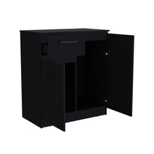 Load image into Gallery viewer, 37" Wood Accent Cabinet With Two Doors And One Drawer - Black

