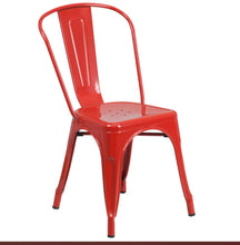 Load image into Gallery viewer, Metal Partially Open Back Dining Side Chairs (Set of 4) - Red

