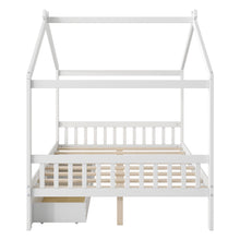 Load image into Gallery viewer, House Style Platform Bed With Headboard, Footboard, 2 Drawers, And Roof Design
