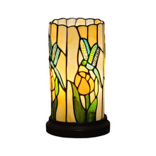 Load image into Gallery viewer, Dragonfly Stained Glass Accent Lamp - Beige And Green
