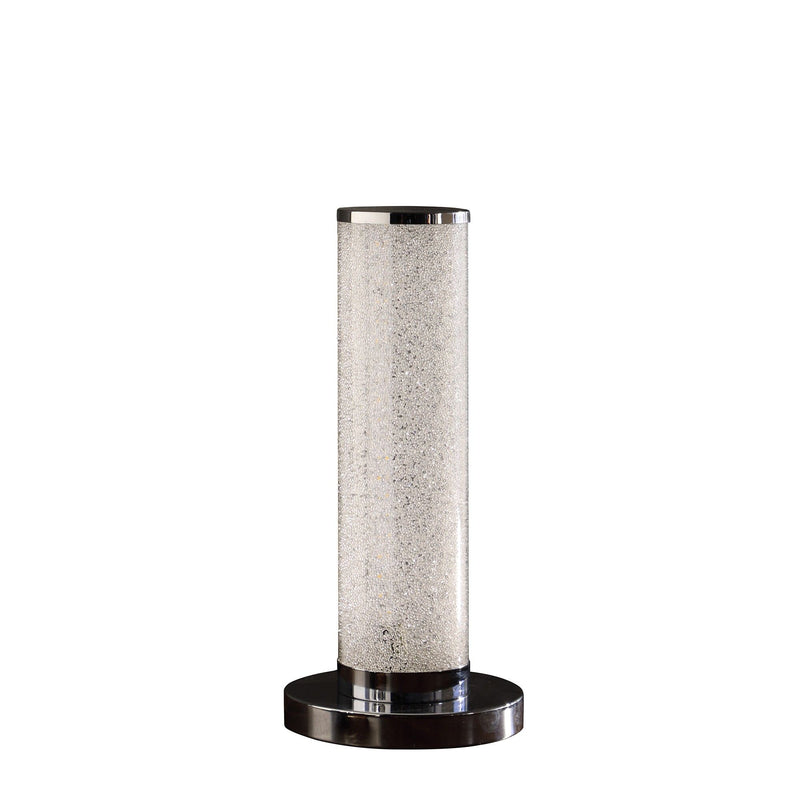 Modern Crystal And Steel Table Lamp - White Sand