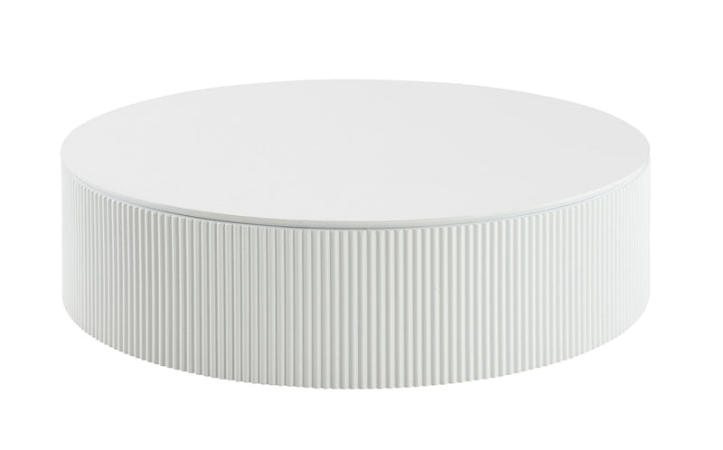 Round Drum Coffee Table - White