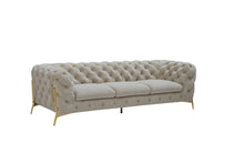 Load image into Gallery viewer, Velvet Chesterfield Sofa &amp; Gold Legs - Beige
