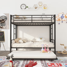 Load image into Gallery viewer, Twin Over Twin Metal Bunk Bed Frame with Trundle（Upgrade reinforcement version）
