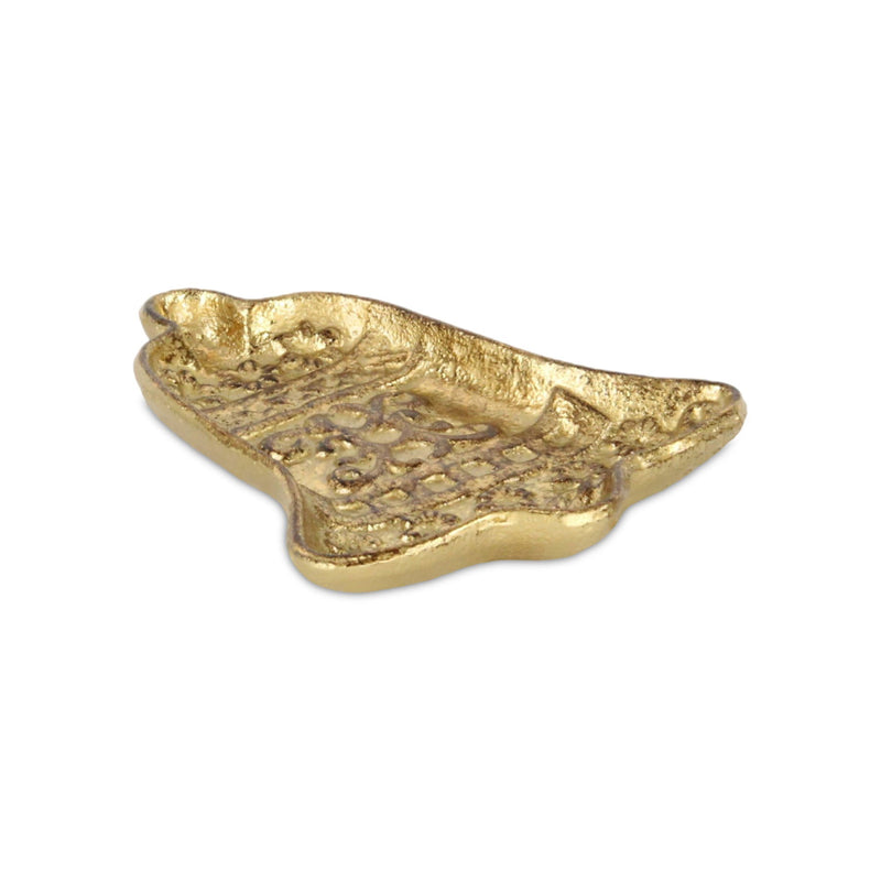5" Cast Iron Christmas Bell Trinket Tray - Gold
