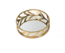 Load image into Gallery viewer, 14" Round Metal Geometric Vanity Tray - Gold

