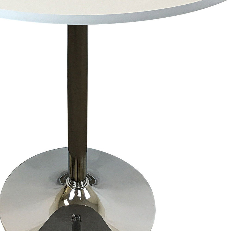 36" Wood And Metal Pedestal Base Round Top Dining Table - Black