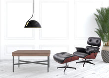 Load image into Gallery viewer, Tufted Leather And Dark Brown Swivel Lounge Chair with Ottoman 35" - Black
