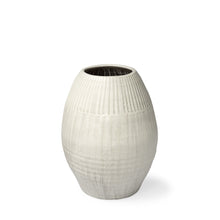 Load image into Gallery viewer, Striped Cylinder Floor Vase - White

