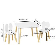 Load image into Gallery viewer, Rabbit Themed Table And 2 Chairs Set - White
