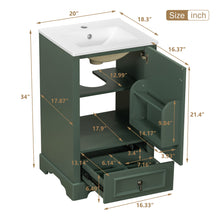 Load image into Gallery viewer, Bathroom Vanity With Sink, Soft Close Door, Adjustable U-Shaped Shelf
