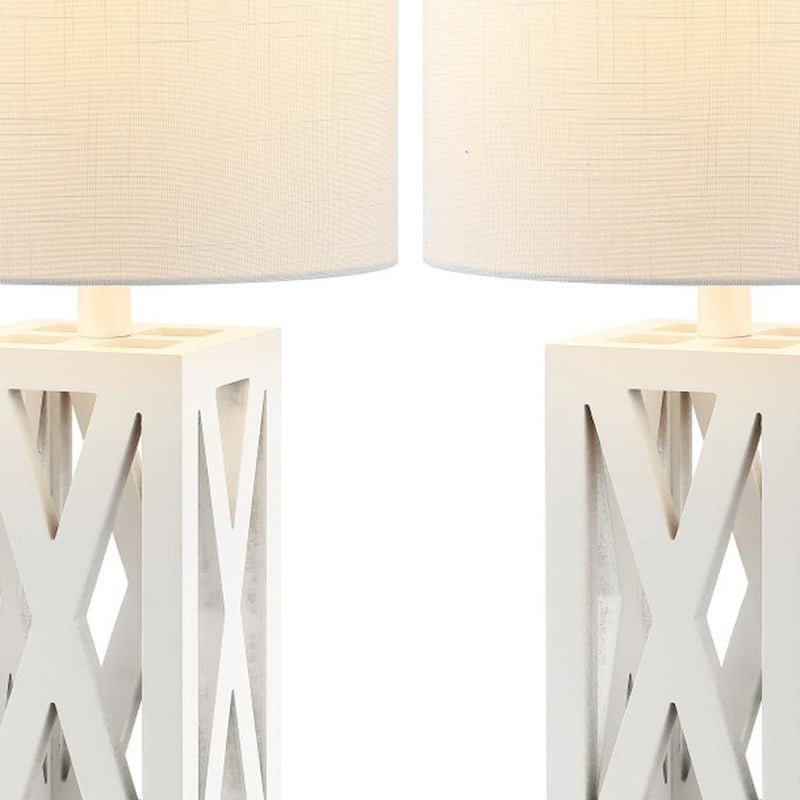 Table Lamps LED With Drum Shades (Set of 2) - White